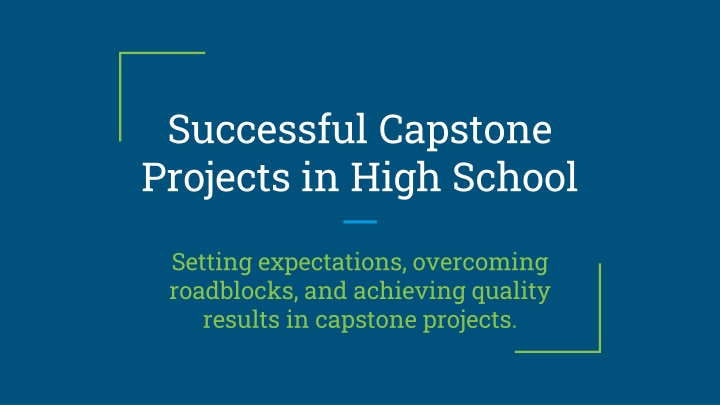 successful capstone projects in high school