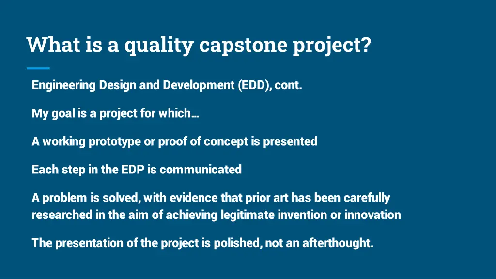 what is a quality capstone project 1