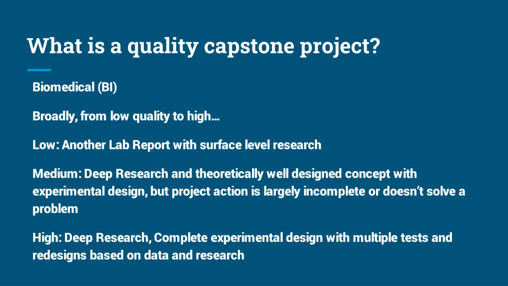 what is a quality capstone project 2