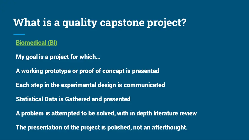 what is a quality capstone project 3