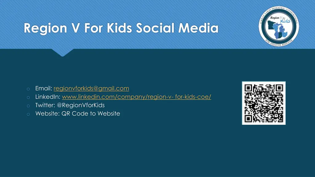 region v for kids social media