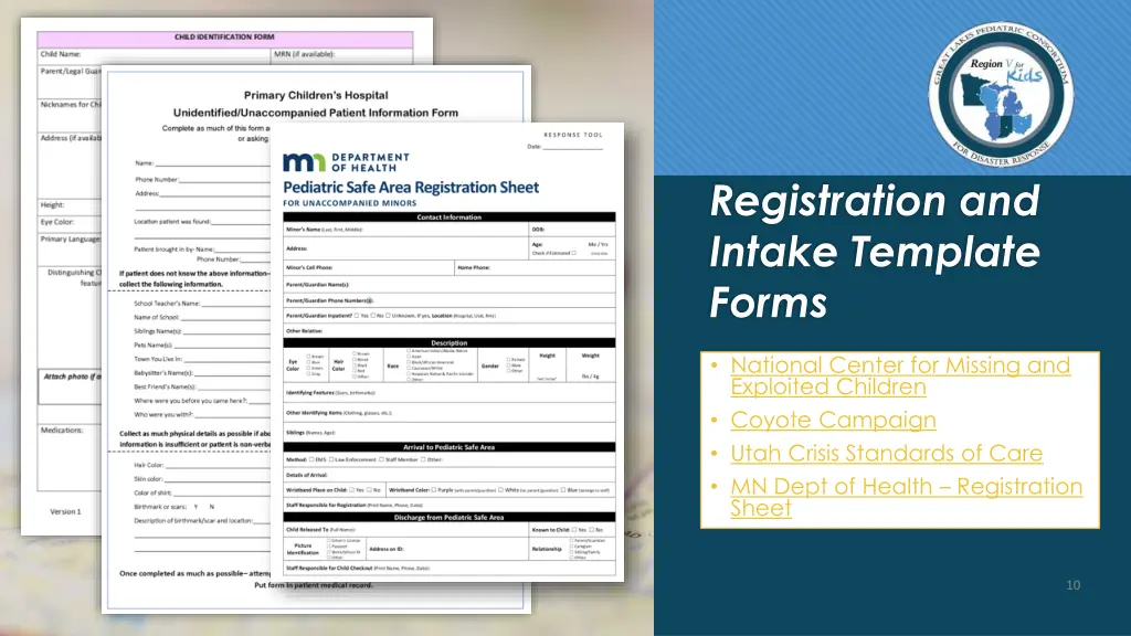 registration and intake template forms