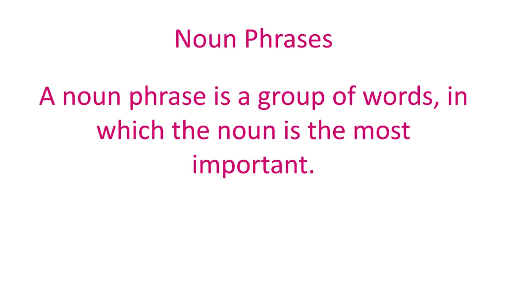 noun phrases