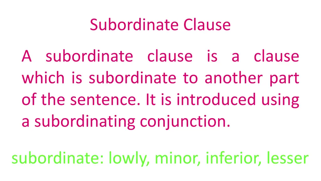 subordinate clause