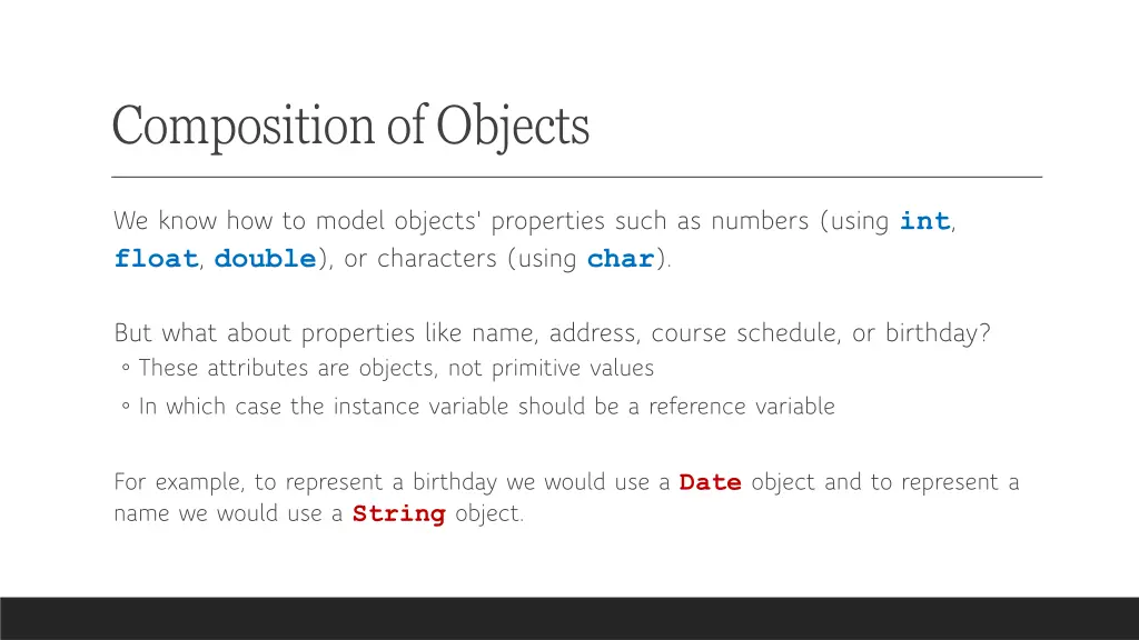 composition of objects