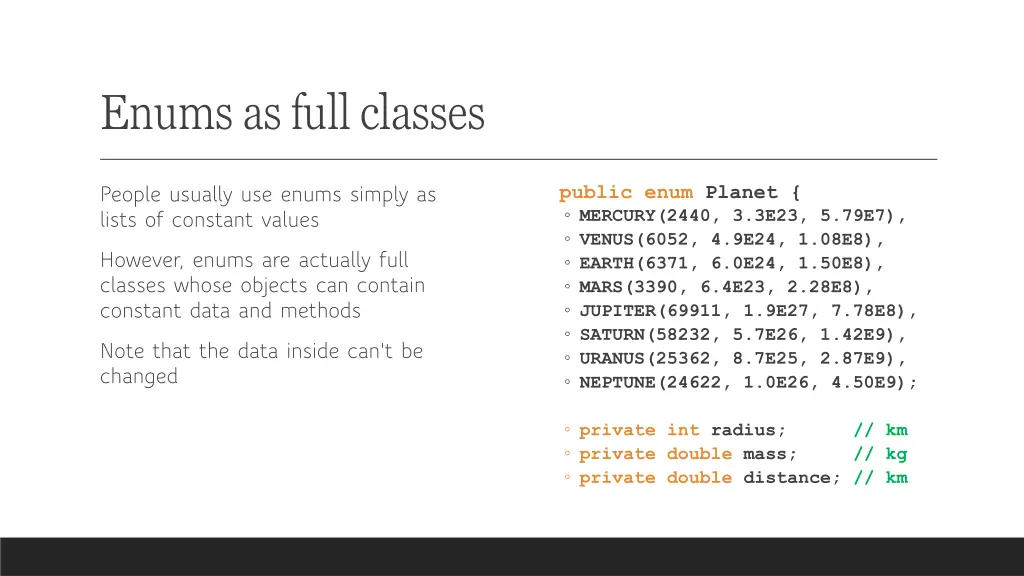 enums as full classes