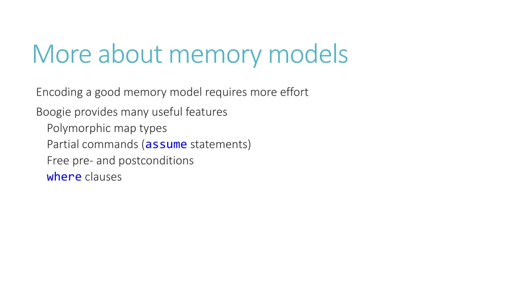 more about memory models