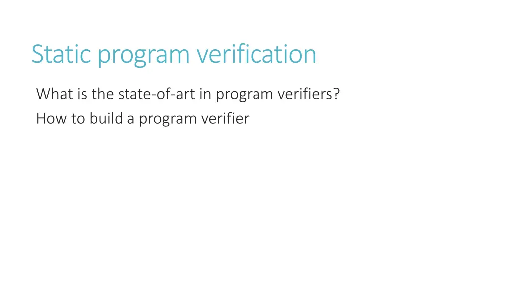 static program verification