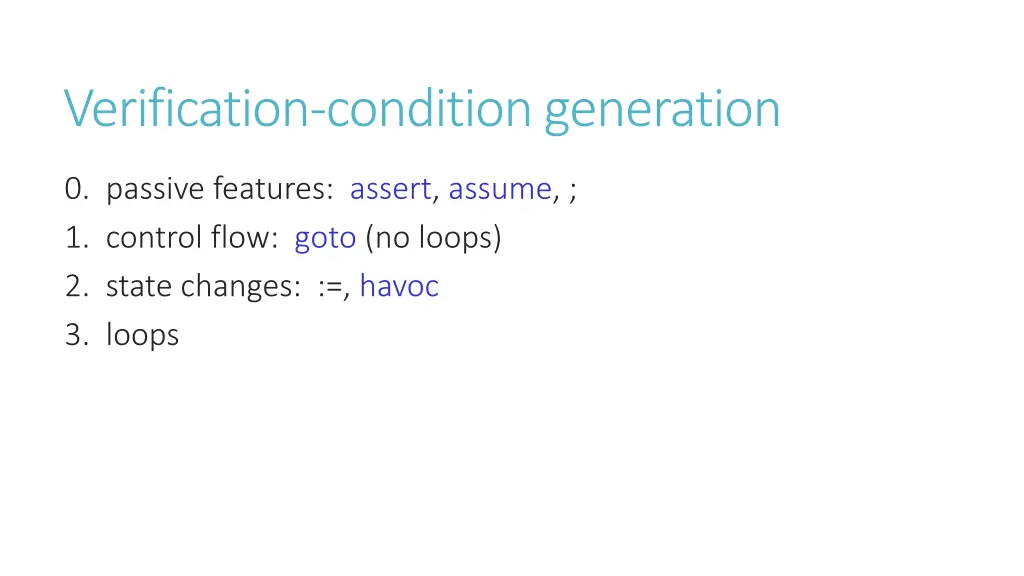 verification condition generation