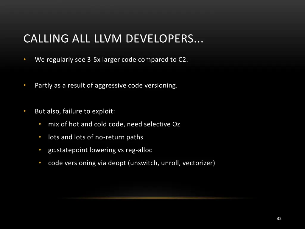 calling all llvm developers