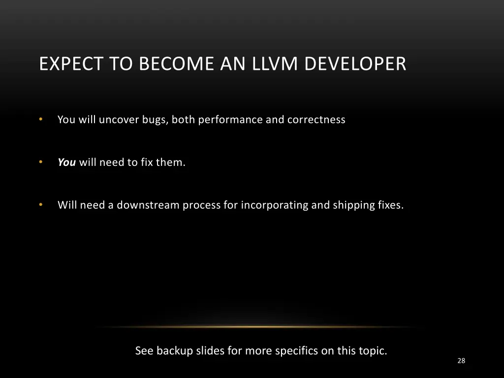 expect to become an llvm developer