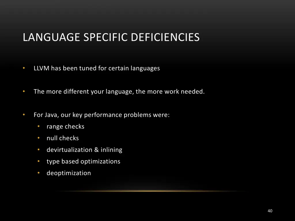 language specific deficiencies