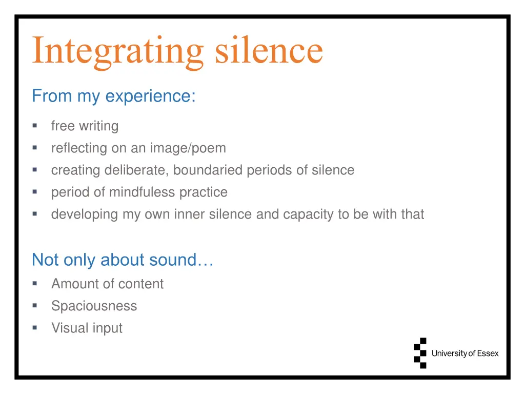 integrating silence 1