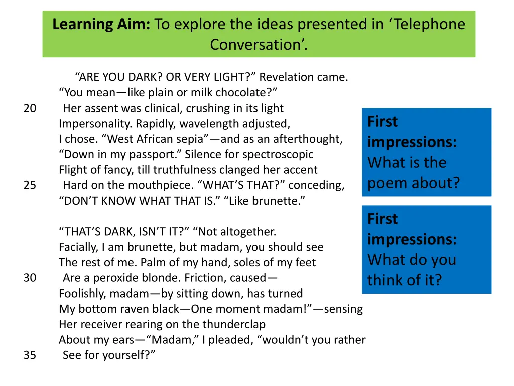 learning aim to explore the ideas presented 3