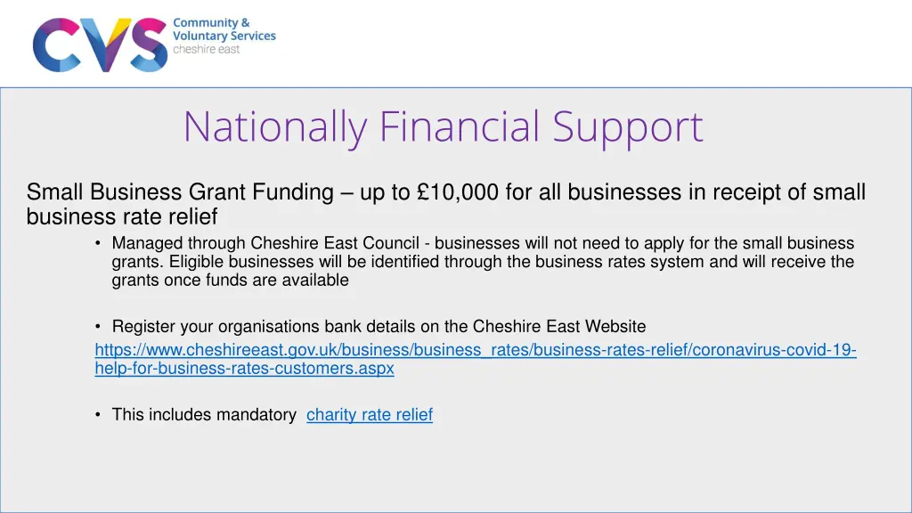 nationally financial support