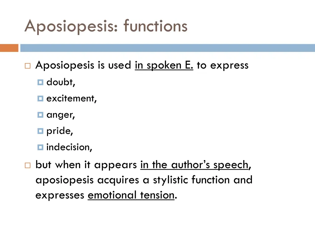 aposiopesis functions