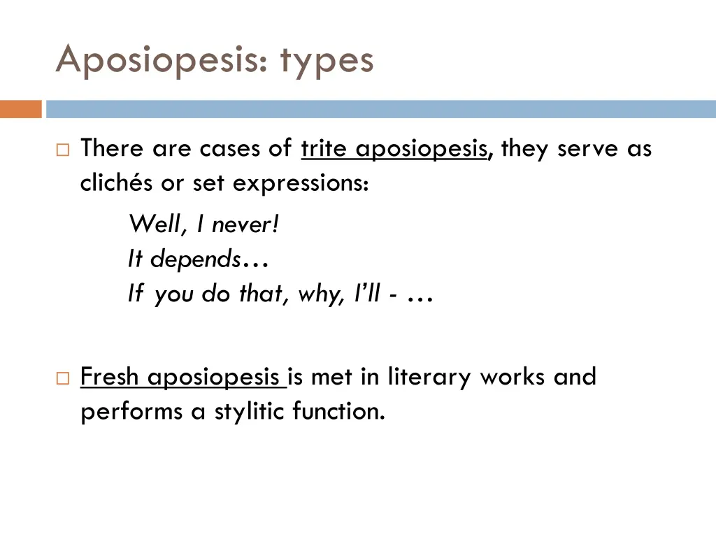 aposiopesis types