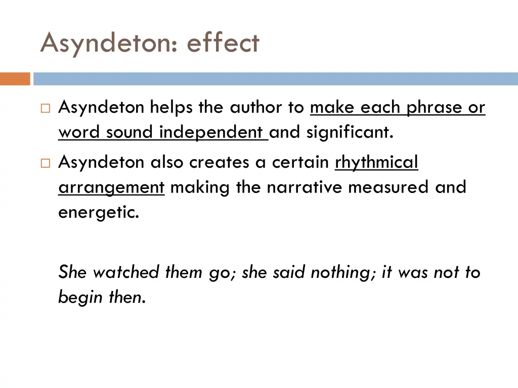 asyndeton effect