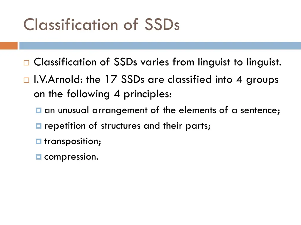 classification of ssds