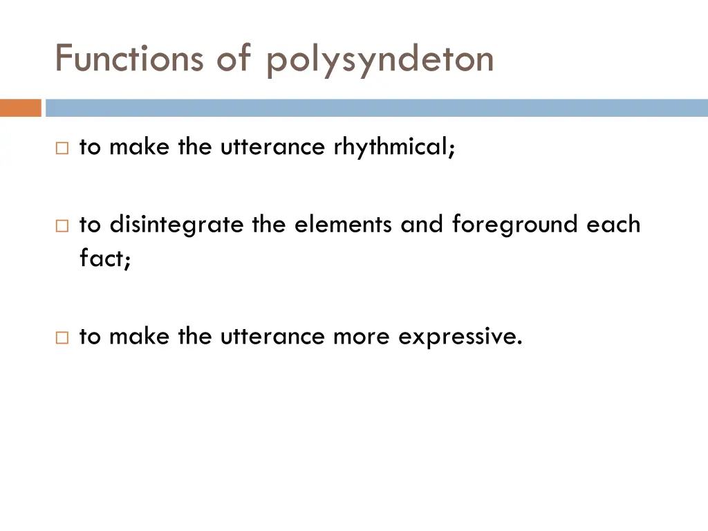 functions of polysyndeton