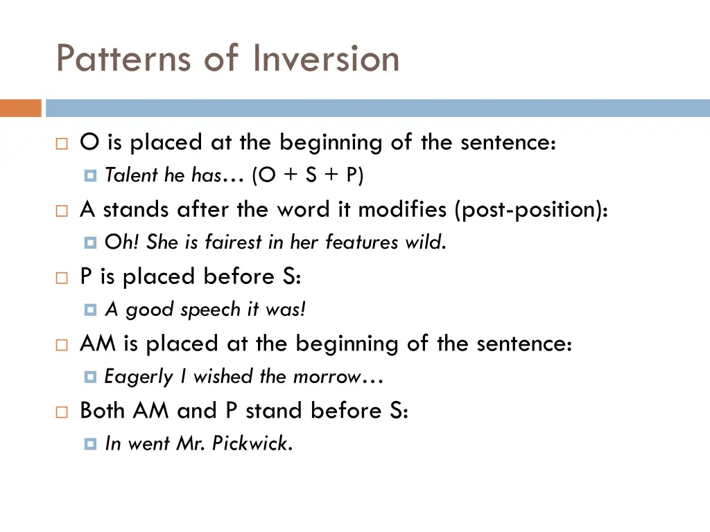 patterns of inversion