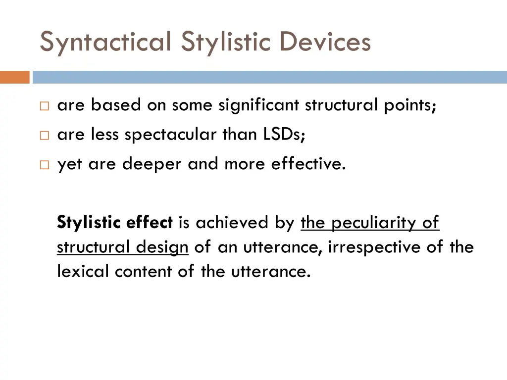 syntactical stylistic devices