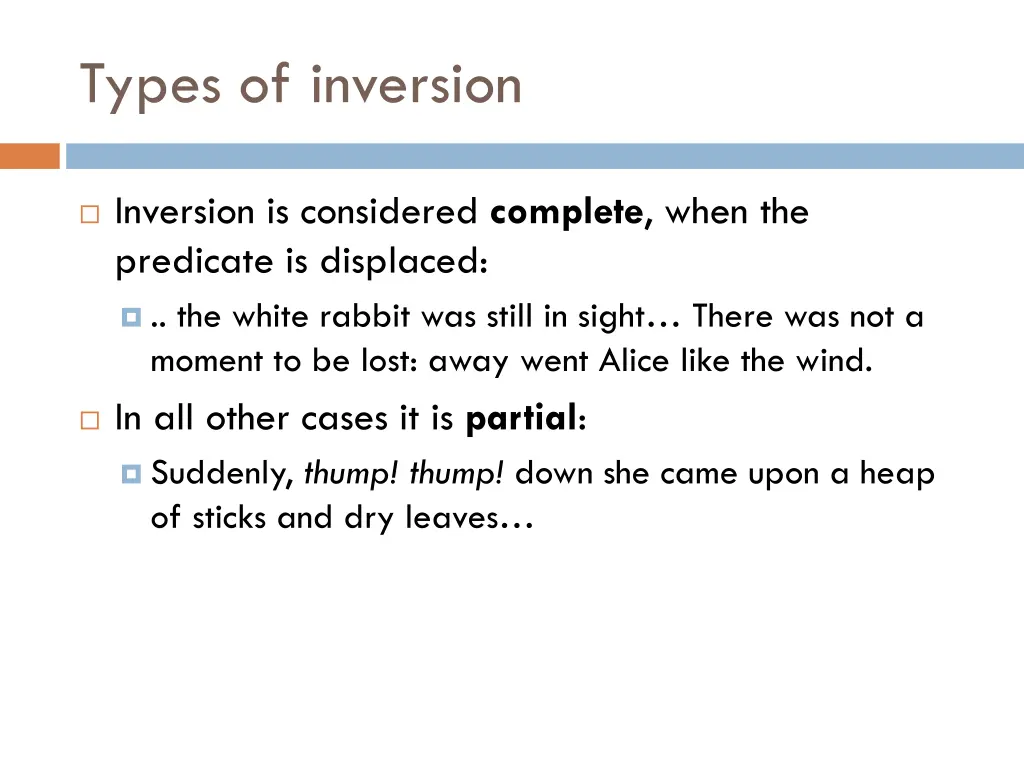 types of inversion