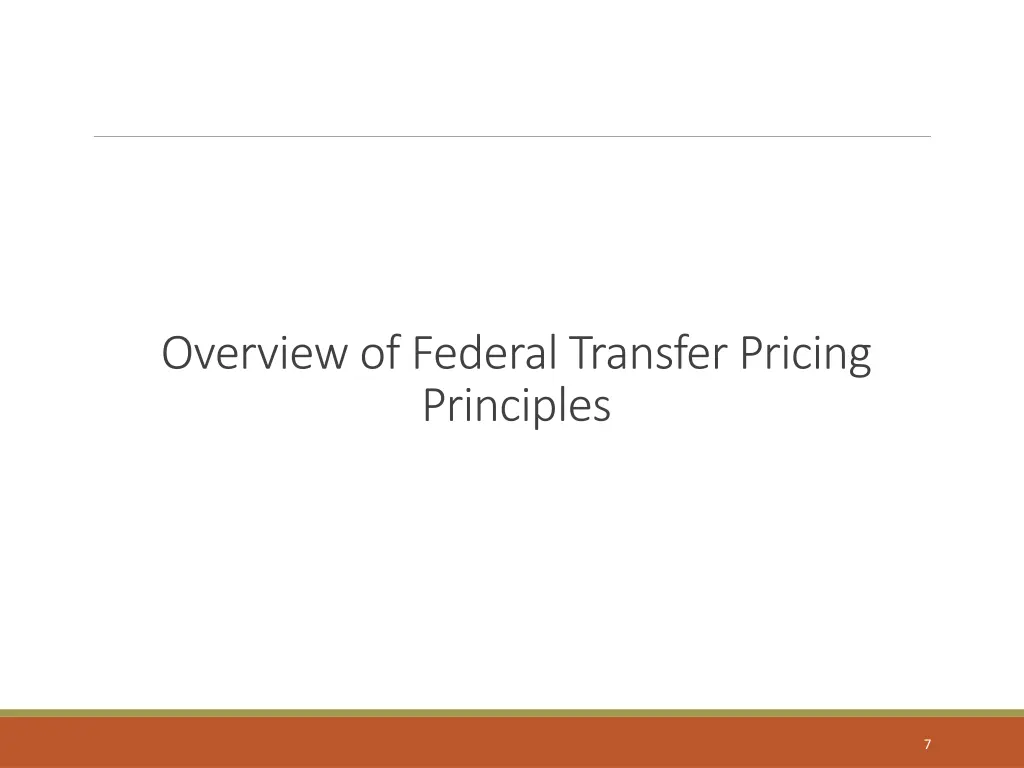 overview of federal transfer pricing principles