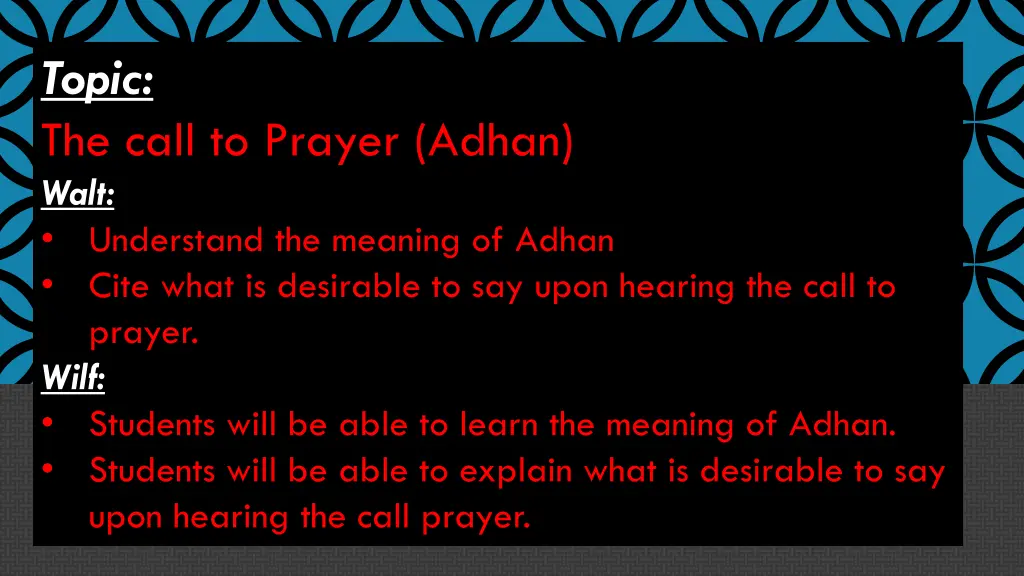 topic the call to prayer adhan walt understand