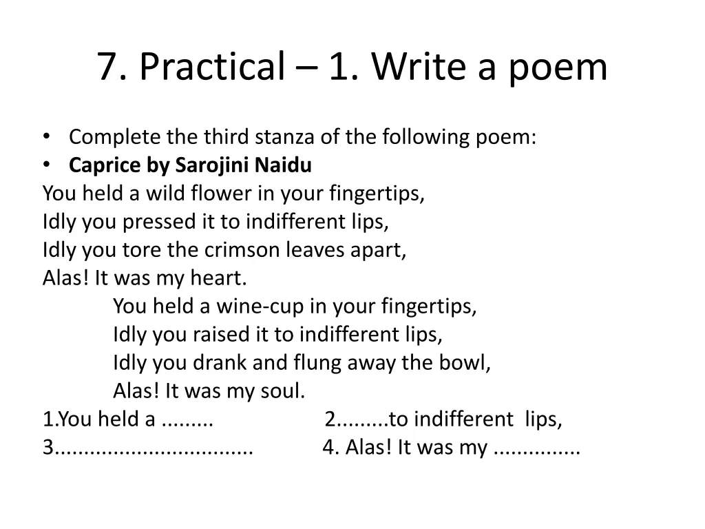 7 practical 1 write a poem