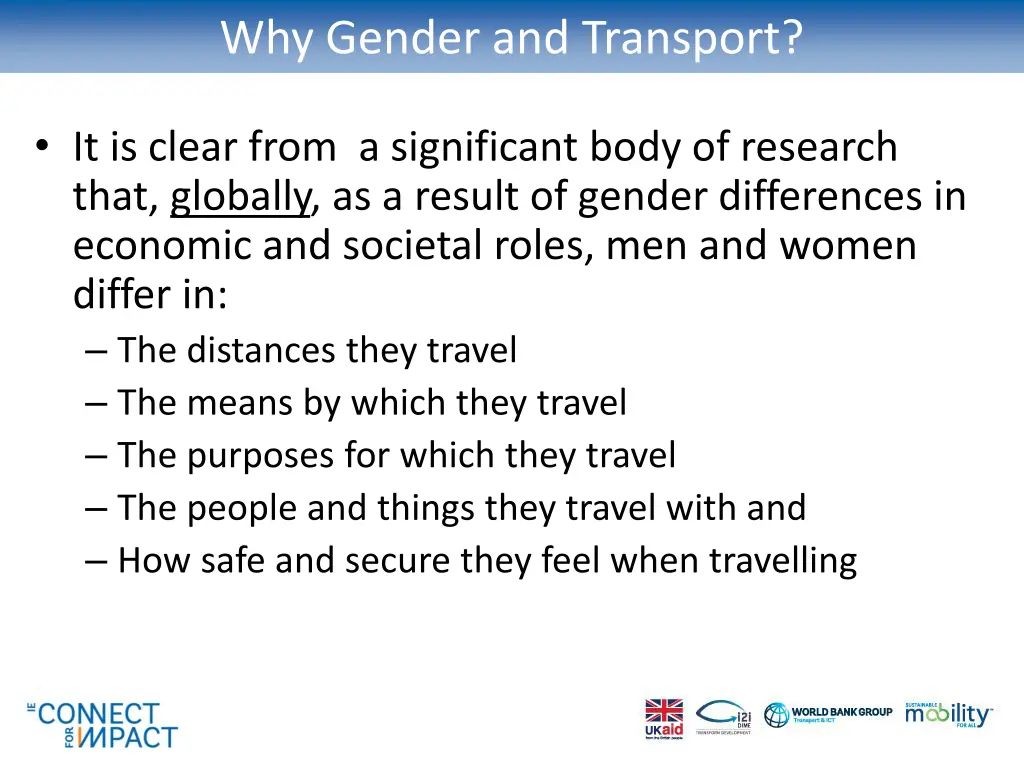 why gender and transport