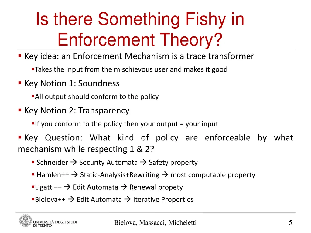 is there something fishy in enforcement theory