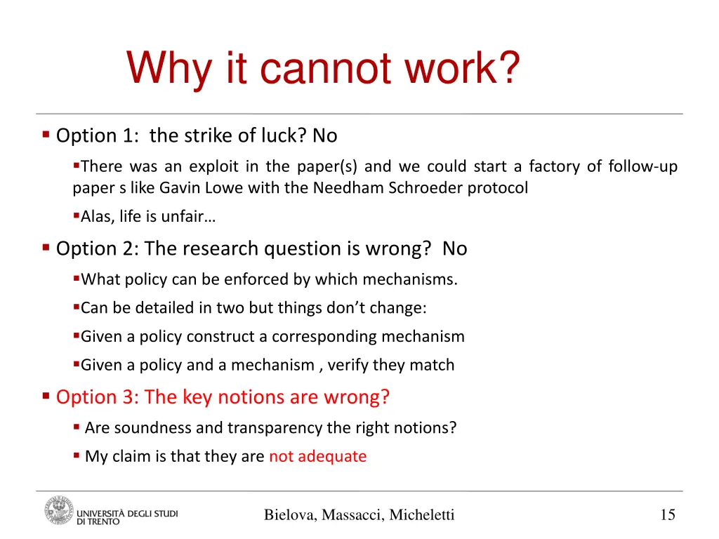 why it cannot work 2