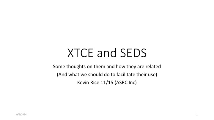 xtce and seds