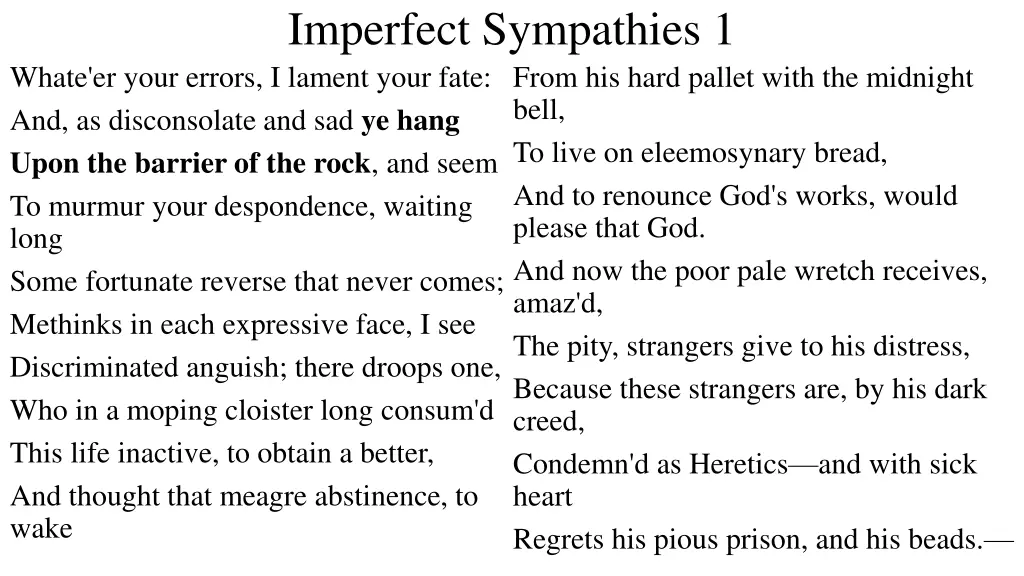 imperfect sympathies 1