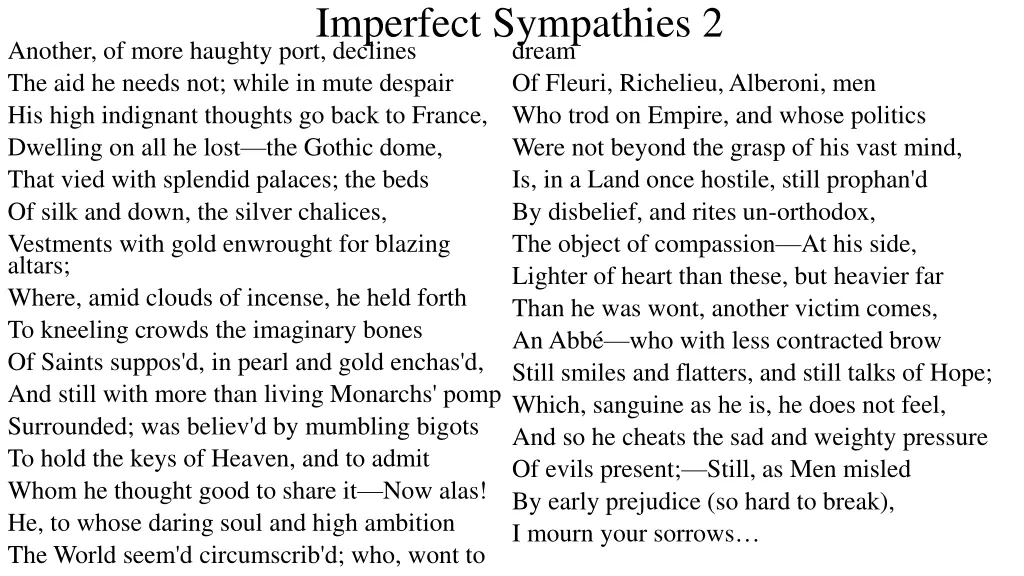 imperfect sympathies 2 dream of fleuri richelieu