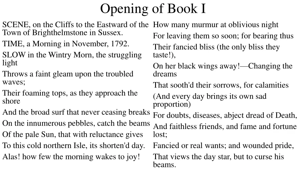 opening of book i