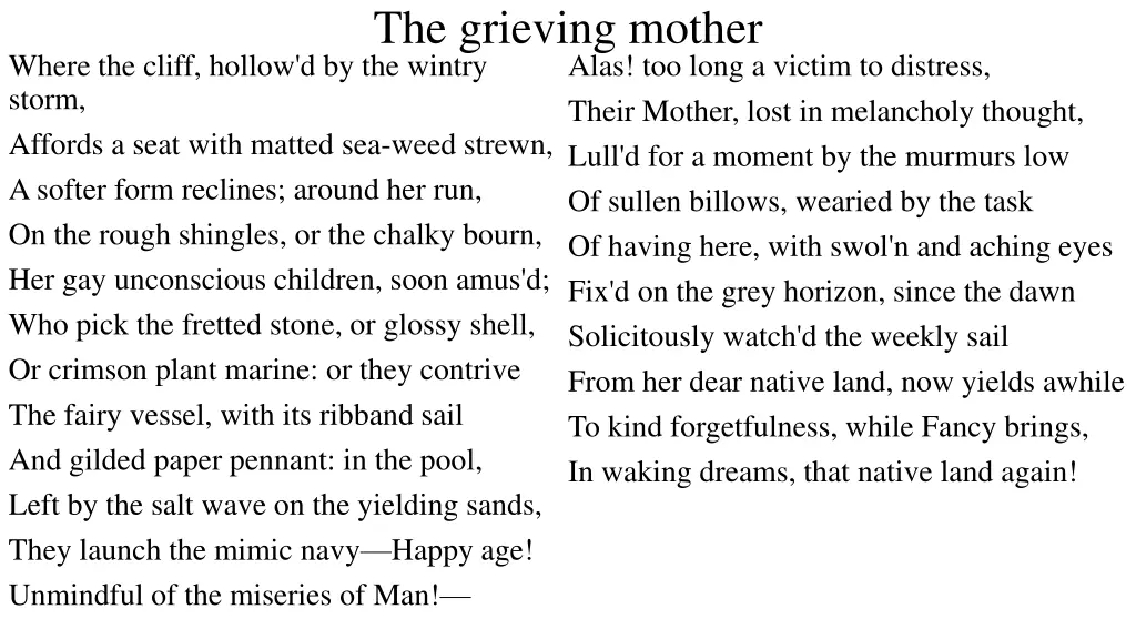 the grieving mother