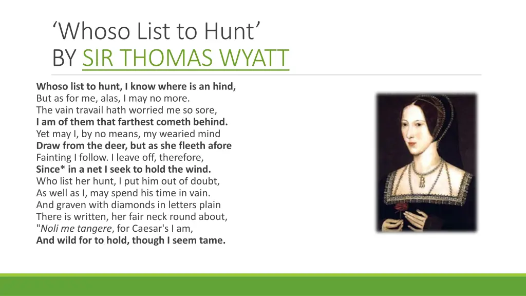 whoso list to hunt by sir thomas wyatt