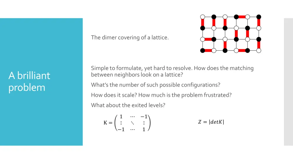 the dimer covering of a lattice 1