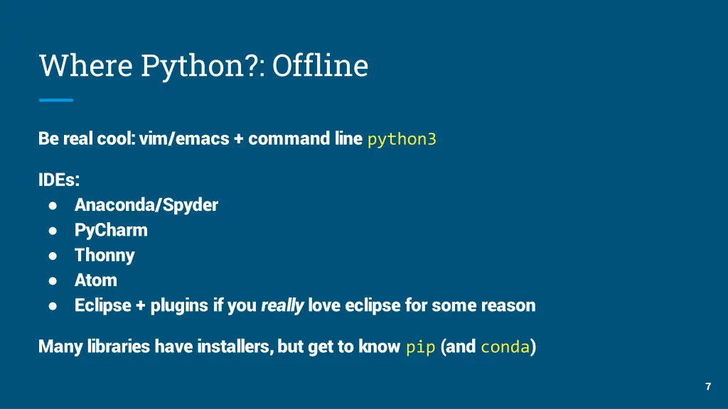 where python offline