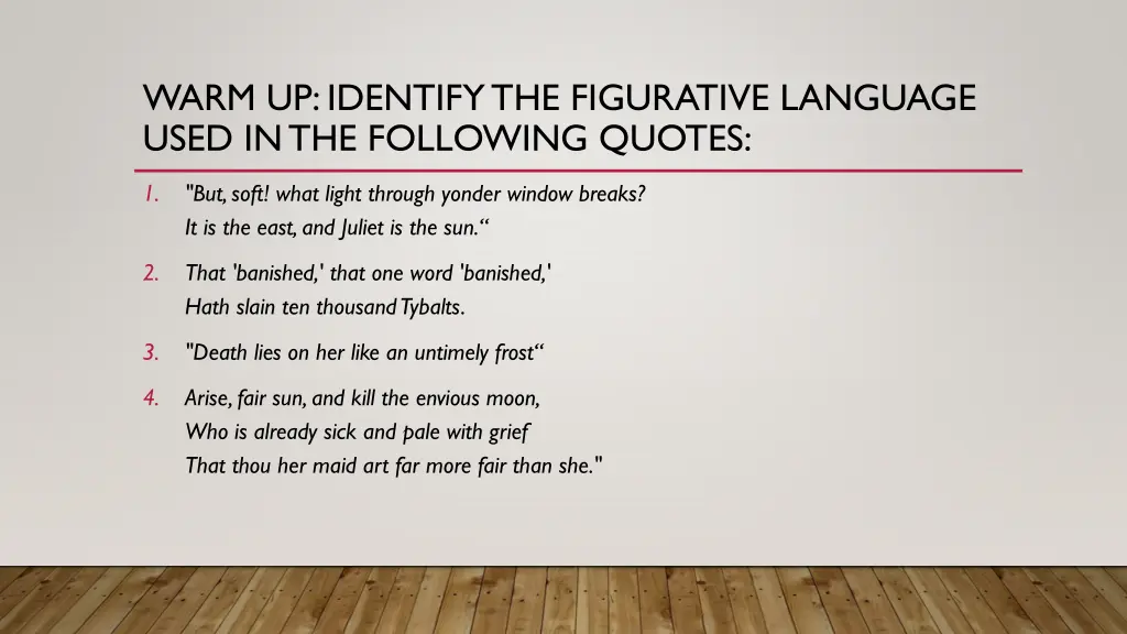 warm up identify the figurative language used