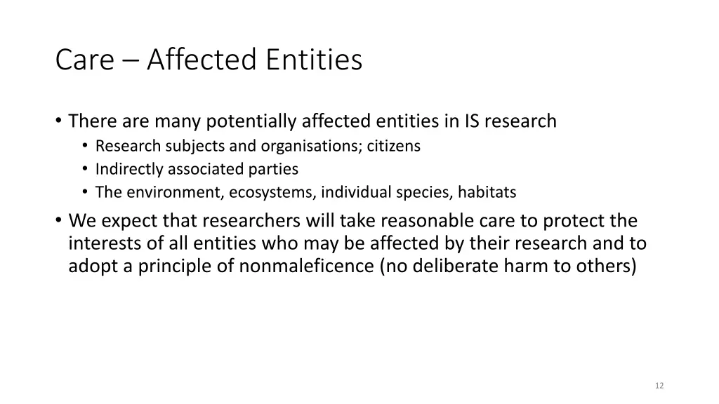 care affected entities