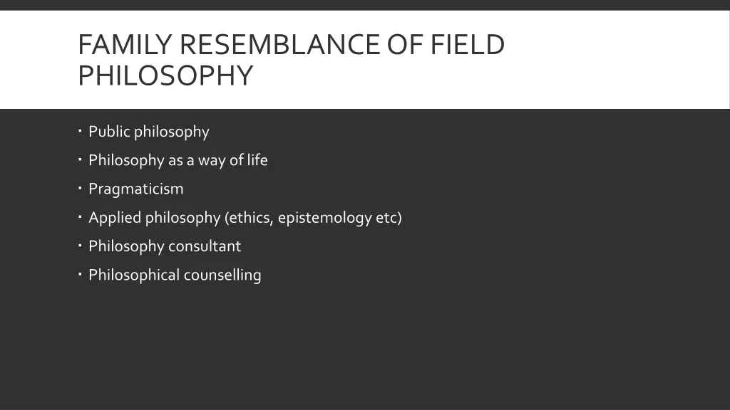 family resemblance of field philosophy