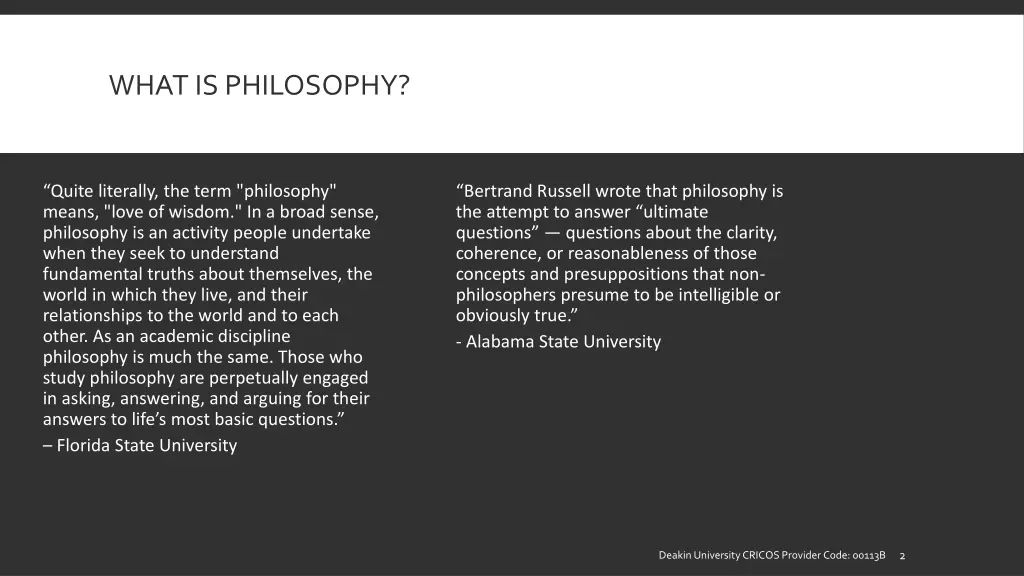 what is philosophy