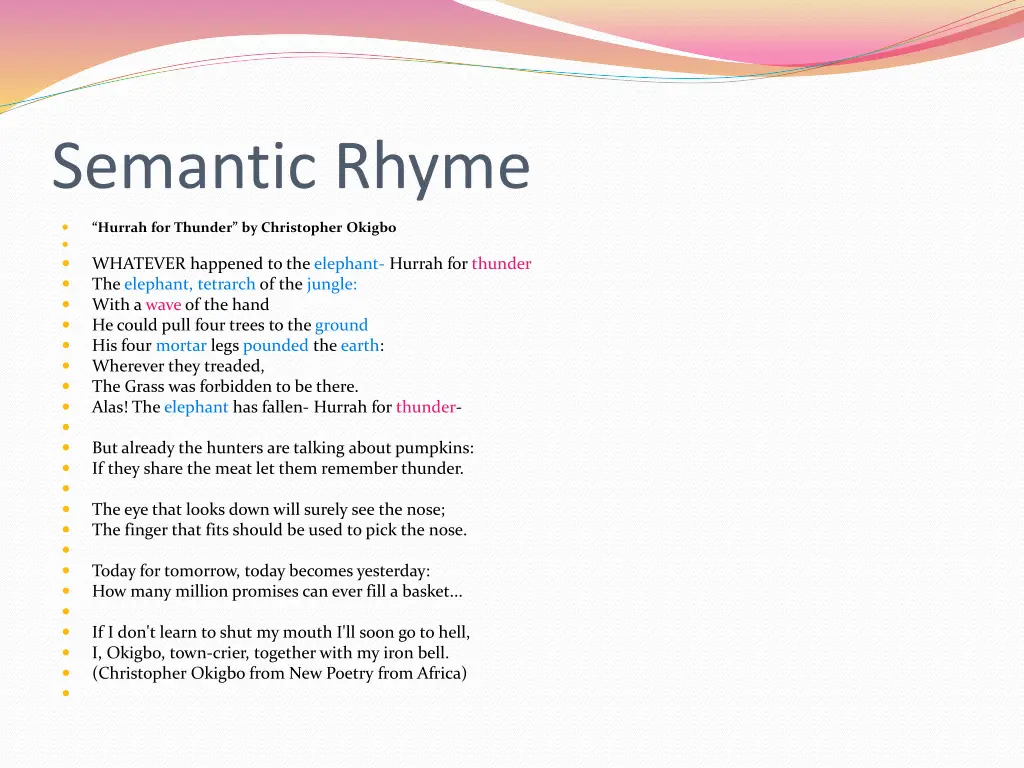 semantic rhyme