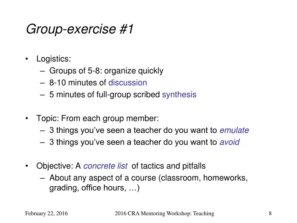 group exercise 1