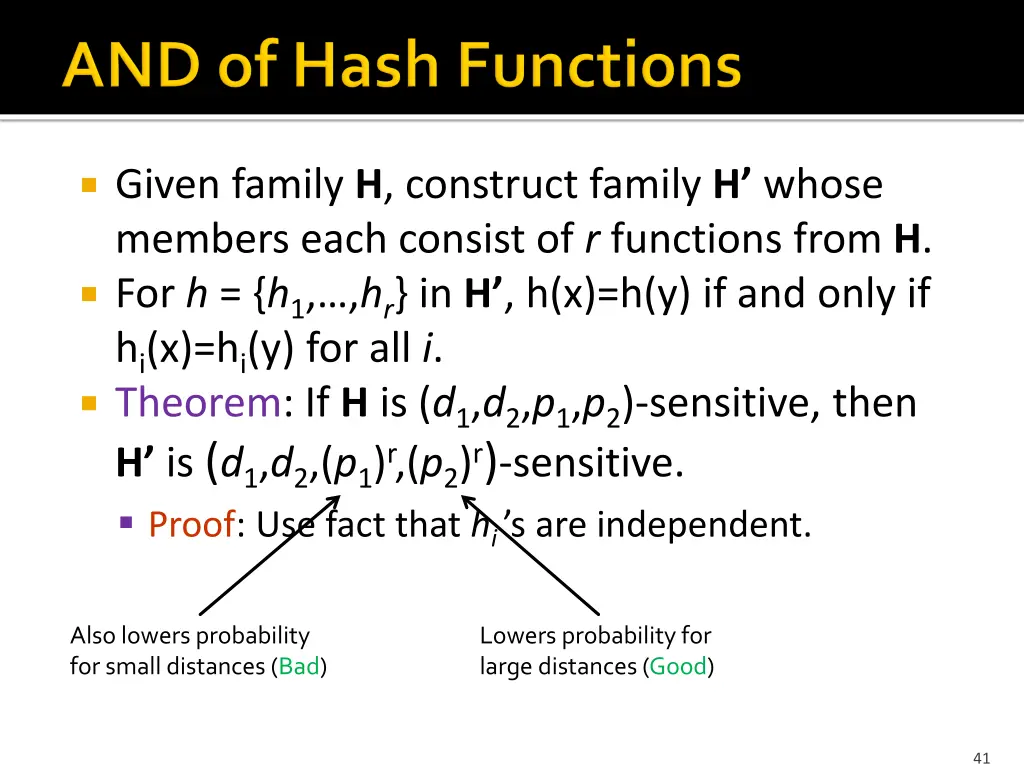 given family h construct family h whose members