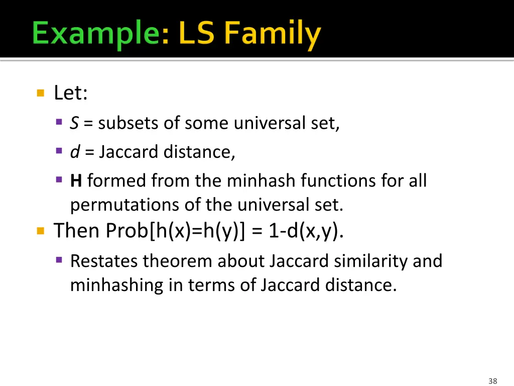 let s subsets of some universal set d jaccard