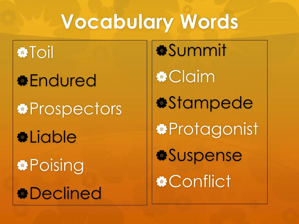 vocabulary words